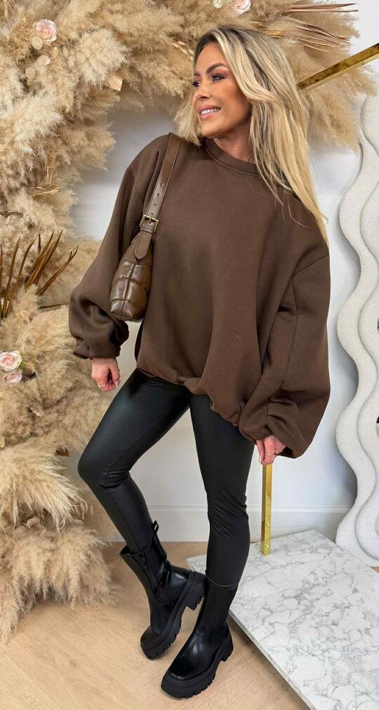 BALLON MOUW FLEECE SWEAT CHOCO