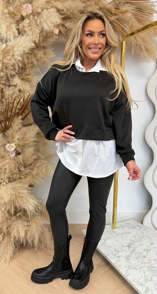 ANNE SWEAT + BLOUSE DARKCHOCO