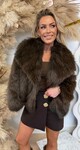 FAUX FUR JACKET 5627 CHOCO