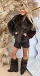 FAUX FUR JACKET 5627 CHOCO