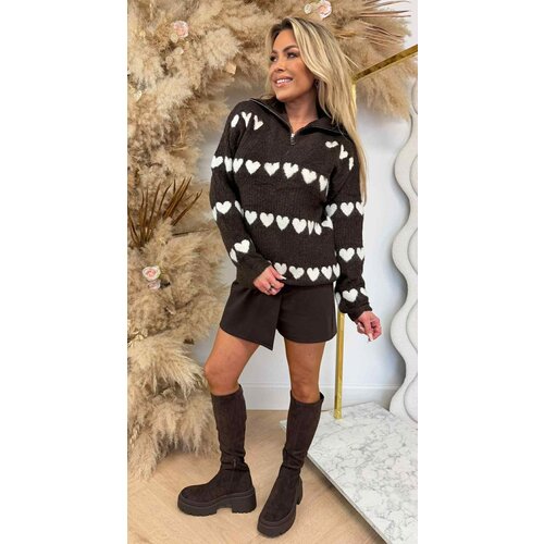 ZIP HARTJES TRUI 713 CHOCO ZIP HARTJES TRUI 713 CHOCO