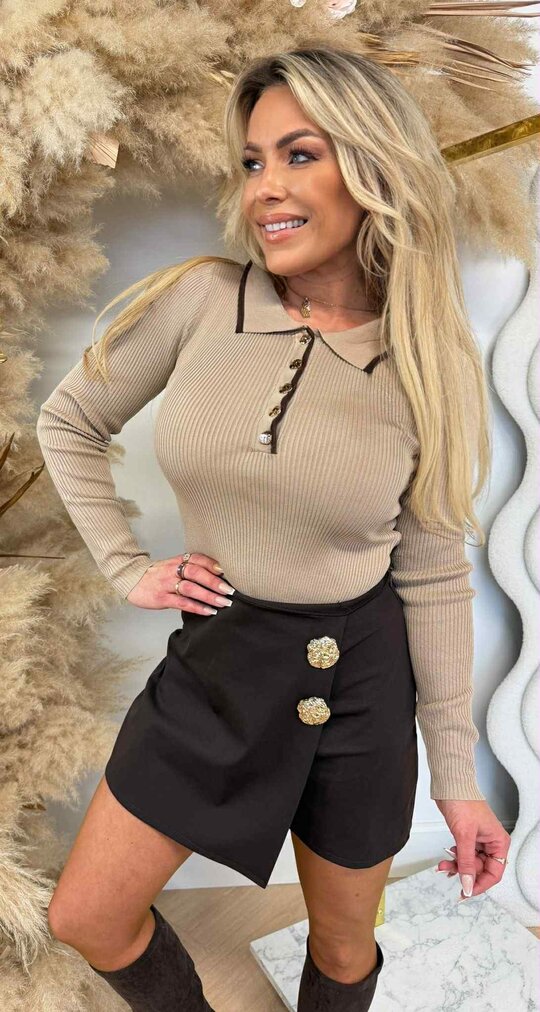 BUTTON KRAAG BODY 9718 TAUPE