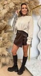 LEOPARD FINGE SWEAT AM861 TAUPE