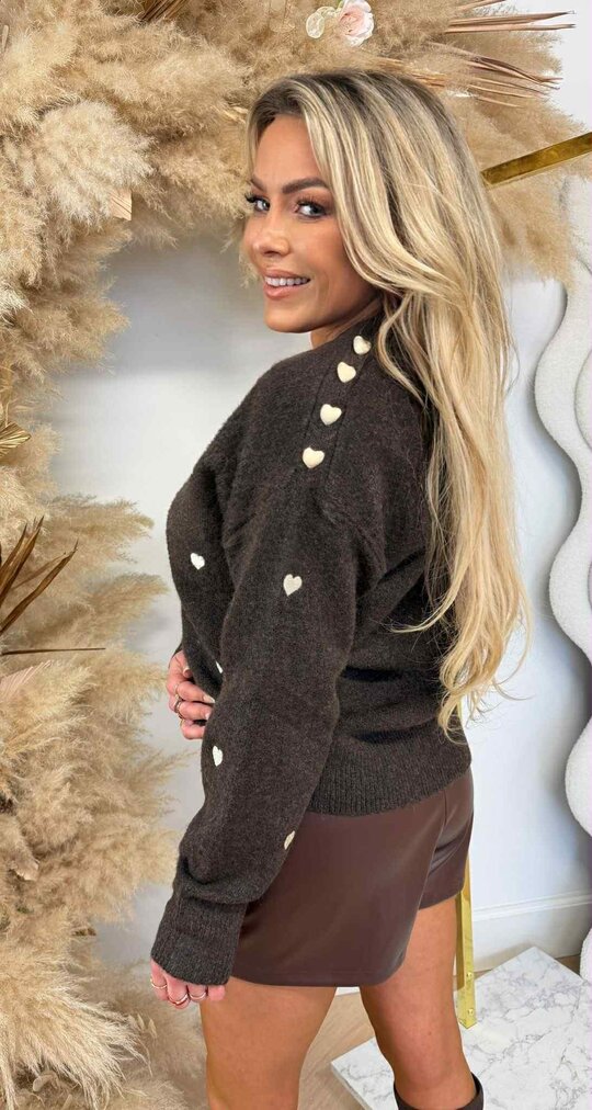 ALL OVER HARTJES SHOULDER SWEAT AM872 CHOCO
