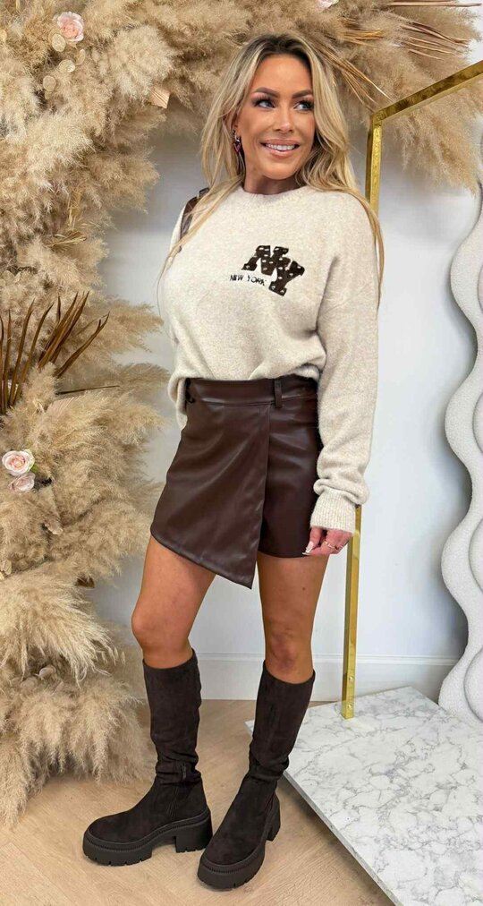 NY STUDDED SWEAT AM863 TAUPE