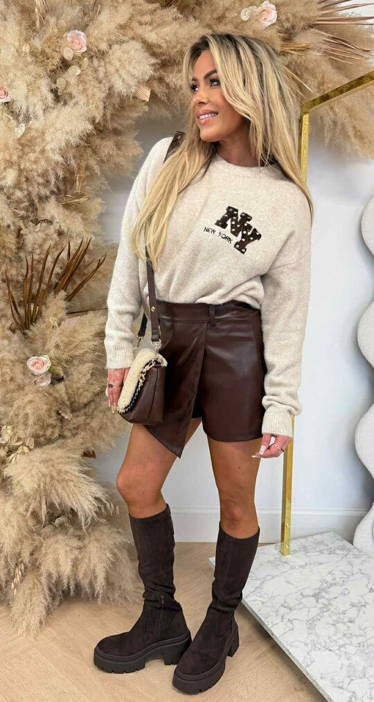 NY STUDDED SWEAT AM863 TAUPE