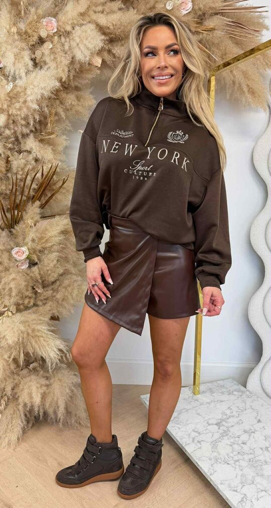 SPORT CULTURE ZIP SWEAT CHOCO