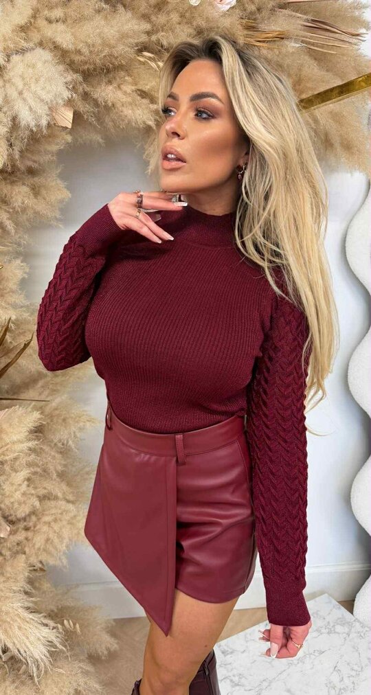 SPARKLE SLEEVE TOP 8989 BORDEAUX