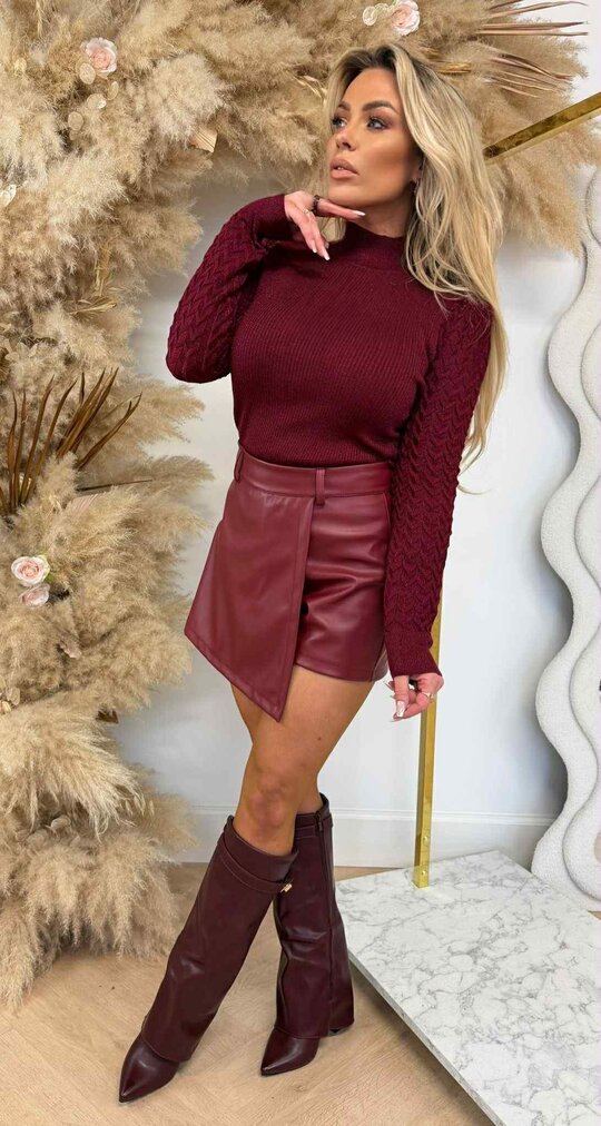 SPARKLE SLEEVE TOP 8989 BORDEAUX