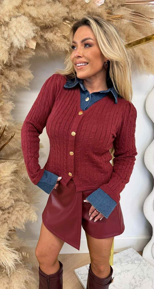 KABLE DENIM KRAAG TRUITJE 7083 WINE RED