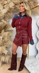 KABLE DENIM KRAAG TRUITJE 7083 WINE RED