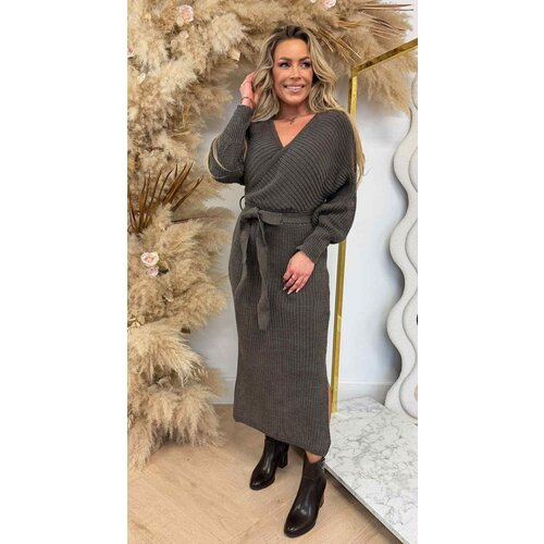 BESTSELLING KNITTED LUS DRESS TAUPE BESTSELLING KNITTED LUS DRESS TAUPE