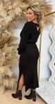BESTSELLING KNITTED BELT DRESS CHOCO