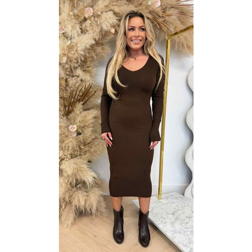 FLEUR RIB DRESS CHOCO FLEUR RIB DRESS CHOCO