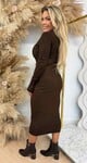 FLEUR RIB DRESS CHOCO