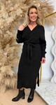 BESTSELLING KNITTED BELT DRESS BLACK