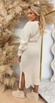 BESTSELLING KNITTED BELT DRESS CREME