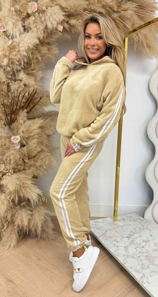 STRIPE TEDDY SET 685 BEIGE