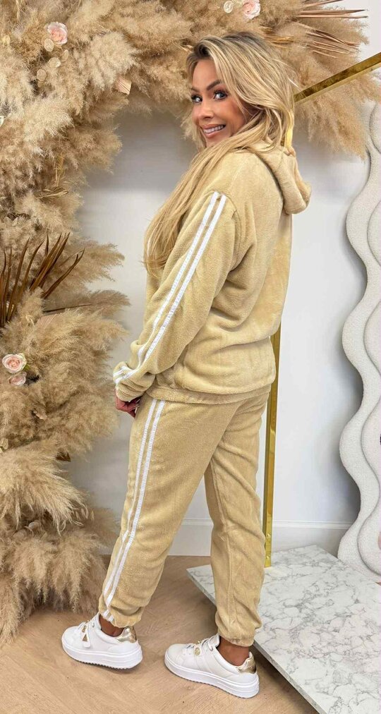 STRIPE TEDDY SET 685 BEIGE