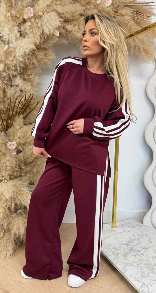 ADDY STRIPE SET BORDEAUX