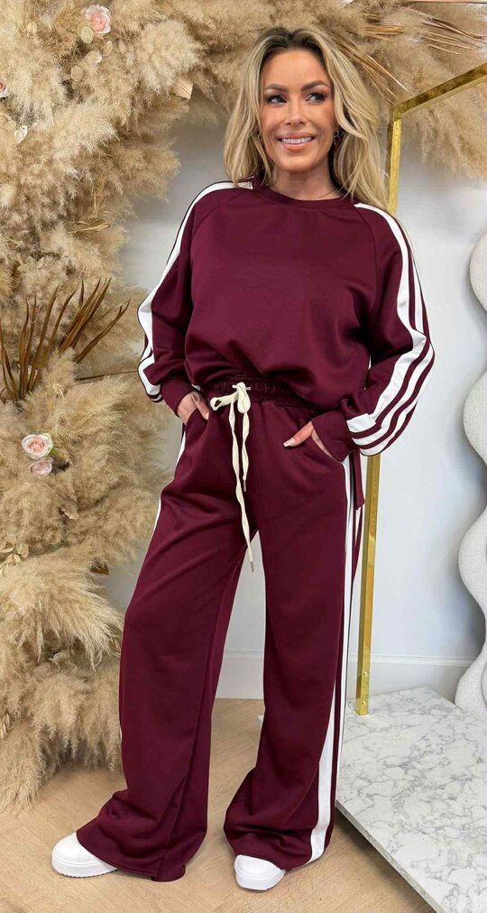 ADDY STRIPE SET BORDEAUX