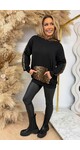 LEOPARD STRIPE HOODIE 25613 BLACK