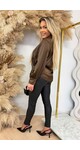 SATIN OMSLAG BLOUSE BROWN