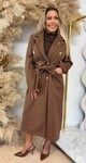 FLOWER FASHION BUTTON COAT BROWN
