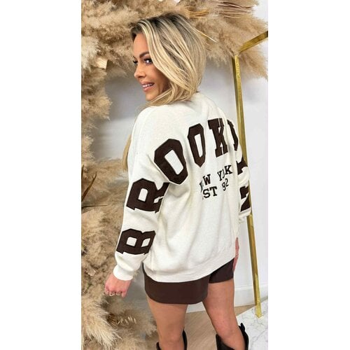 BROOKLYN TEKST SWEAT 3831336 BEIGE BROOKLYN TEKST SWEAT 3831336 BEIGE