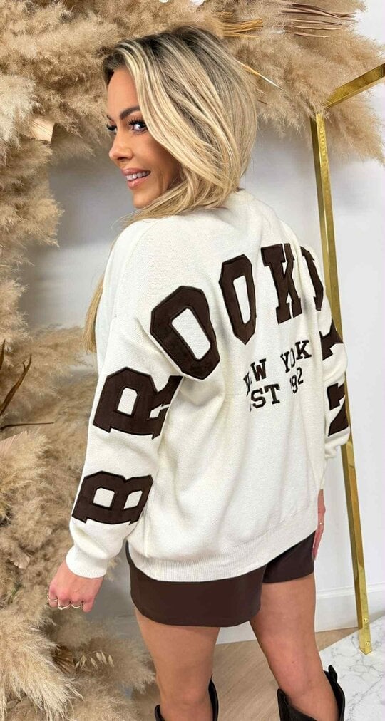 BROOKLYN TEKST SWEAT 3831336 BEIGE