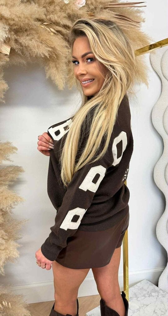 BROOKLYN TEKST SWEAT 3831336 CHOCO