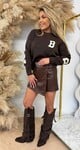 BROOKLYN TEKST SWEAT 3831336 CHOCO