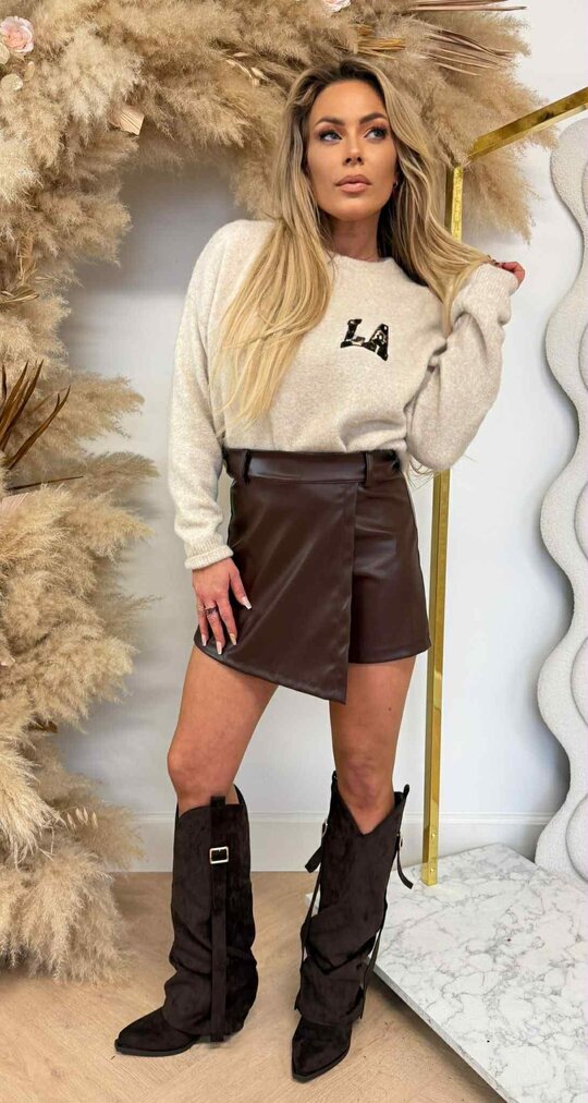 LA LEO STAR SWEAT SH705 BEIGE