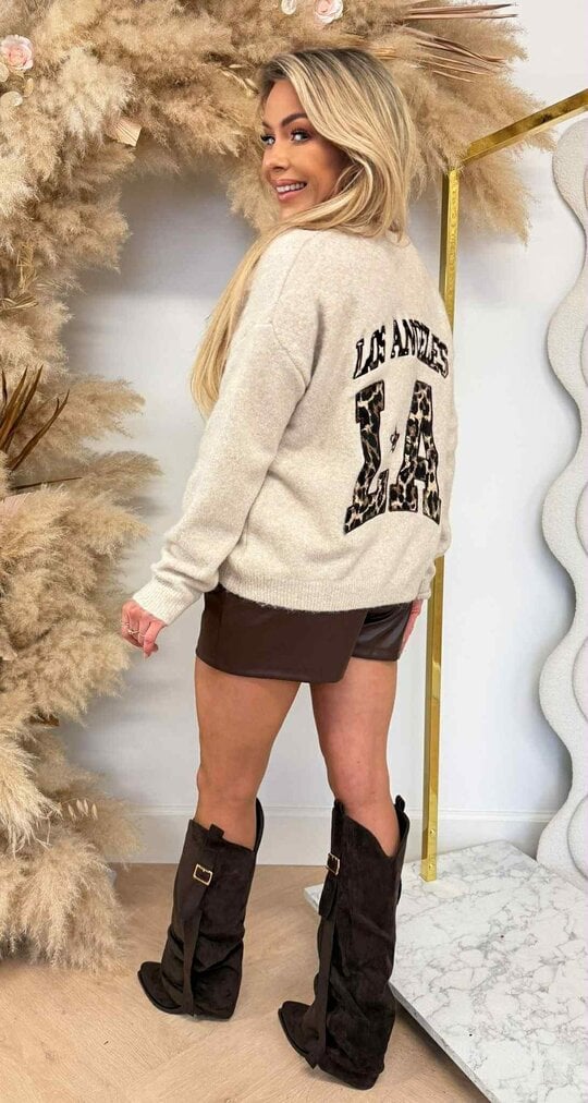 LA LEO STAR SWEAT SH705 BEIGE