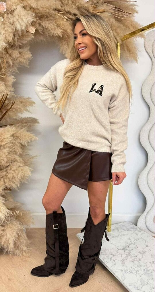 LA LEO STAR SWEAT SH705 BEIGE