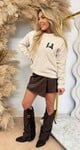 LA LEO STAR SWEAT SH705 BEIGE