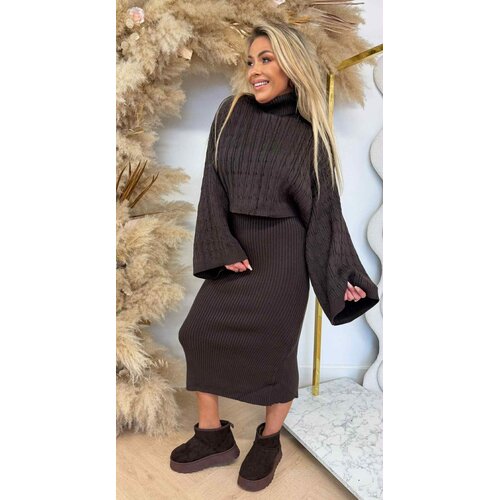 PERFECT SET DRESS + SWEAT 8780 COFFEE PERFECT SET DRESS + SWEAT 8780 COFFEE