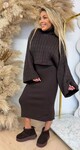 PERFECT SET DRESS + SWEAT 8780 COFFEE