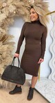 KOLLIE BASIC RIB DRESS 6615 CHOCO