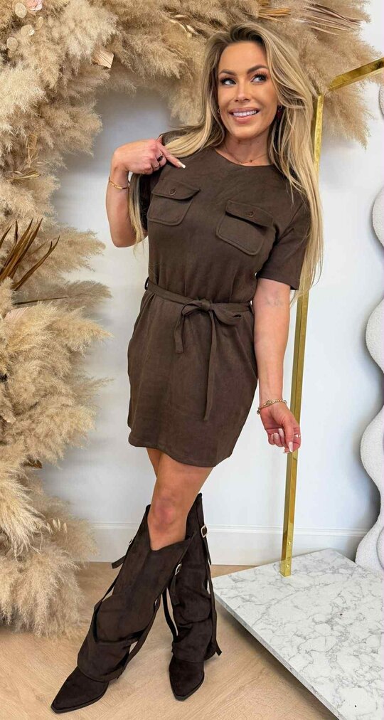 SUEDINE CUTIE DRESS 2954 CHOCO