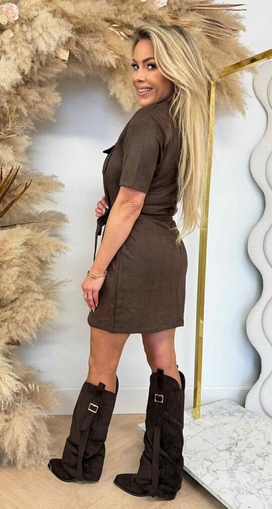 SUEDINE CUTIE DRESS 2954 CHOCO