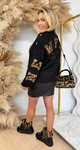 LEO BUTTON SHINE SWEAT 7513 BLACK