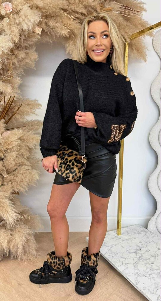 LEO BUTTON SHINE SWEAT 7513 BLACK