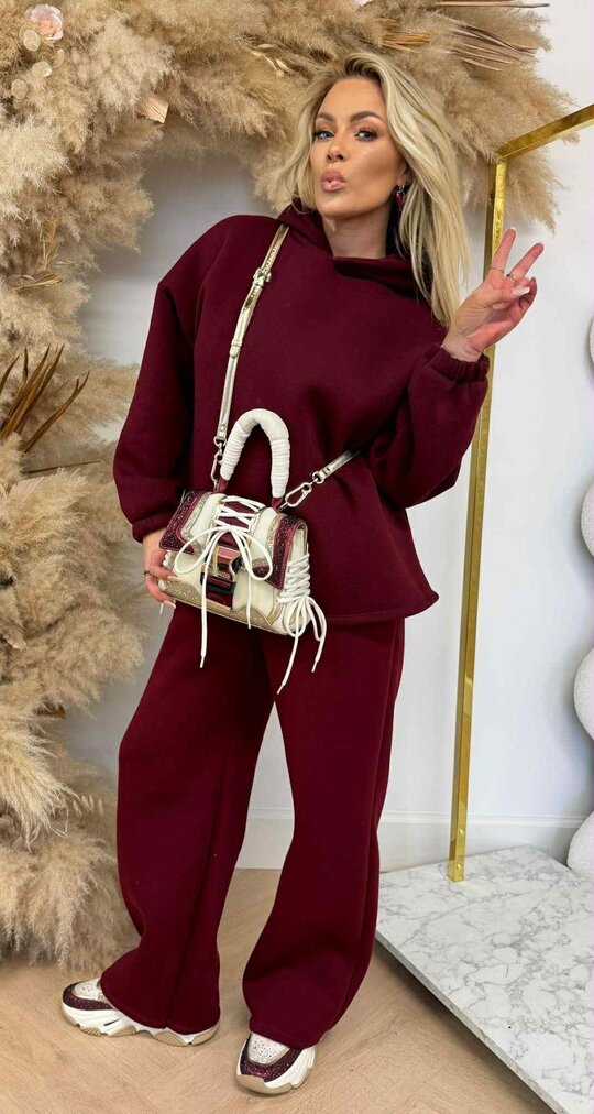 MEREL FLEECE JOG SET BORDEAUX