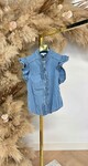CIMINY RUFFLE BLOUSE C10458 JEANSBLUE