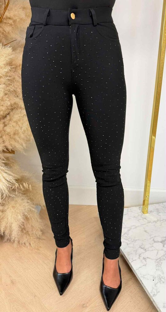 GLITTER TREGGING LM1207 BLACK