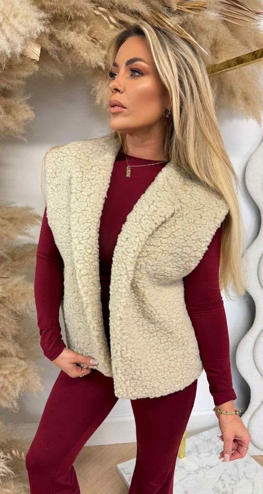 MUSTY TEDDY GILET BEIGE