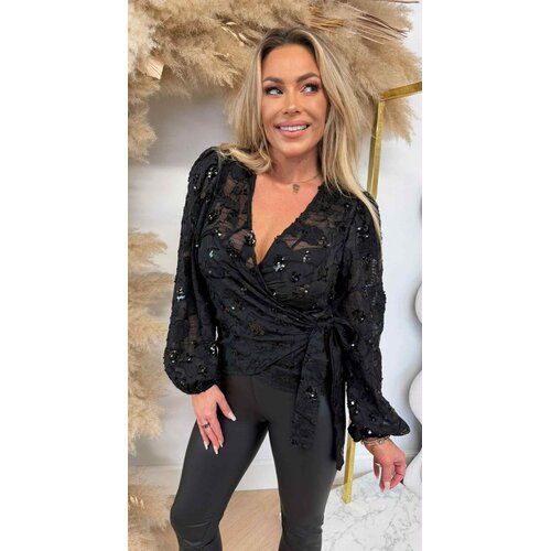 SEQUIN OMSLAG TOP 8866-1 BLACK SEQUIN OMSLAG TOP 8866-1 BLACK