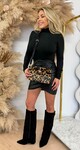 BY SWAN TURTLE NECK BASIC STRETCH TOP 10090 BLACK