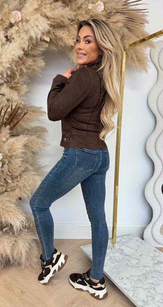 SUEDINE ZIP JACKET 3346 CHOCO